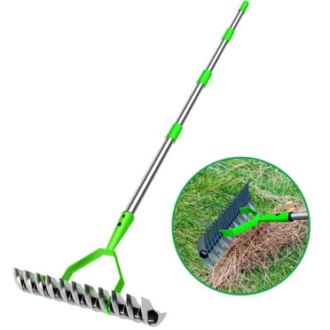 2024 New 72 Inch Pine Straw Rake, 30 Coil Spring Tines Solid Powder ...