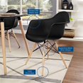 thumbnail image 5 of Modway Pyramid Modern Style Wood Dining Armchair, Black Finish, 5 of 5