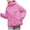 Hot Pink, variant on ZHUGeLI Women Mid-Length Puffer Hooded Jacket Winter Padded Warm Coat Thicken Outerwear Coats
