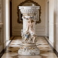 thumbnail image 3 of 32.68'' Greek Column Angel Statue - Display Plant Stand,Roman Style Decor - Indoor/Outdoor Display Pedestal,for Garden Patio Yard,White+Pink, 3 of 8