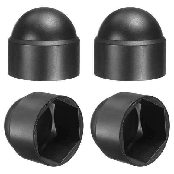 4Pack Hex Nut Cover, M22x32x35mm Plastic Dome Nut Protection Cap Hex Screws Bolt Covers for Indoor Outdoor Furniture Automotive Bolts Decoration, Black