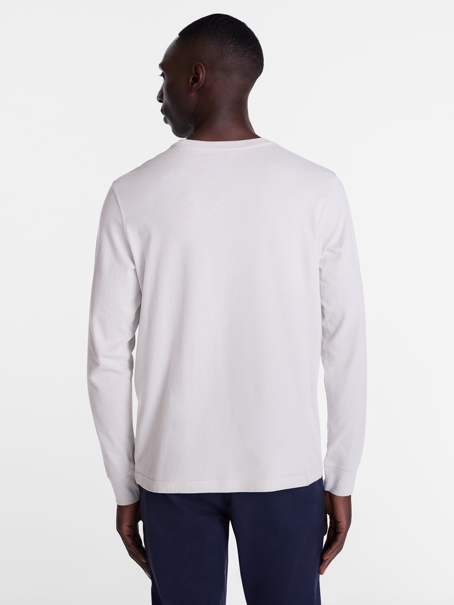 George Men's and Big Men's Cotton Crewneck Tee with Long Sleeves, Sizes XS-3XL