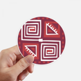 thumbnail image 1 of Red Wine Color Mexico Totems Ancient Civilization Sticker Round Wall Suitcase Laptop Label Bumper, 1 of 1