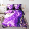 thumbnail image 1 of YST Abstract Artwork Bedding Comforter Set, 7-Piece, Purple Marbling, Mountain Fluid Watercolor, Queen Size, 1 of 4