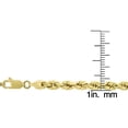 thumbnail image 3 of 14K Yellow Gold 4mm Solid Rope Diamond Cut Chain, Link Mens Womens Necklace, Giorgio Bergamo, 3 of 6