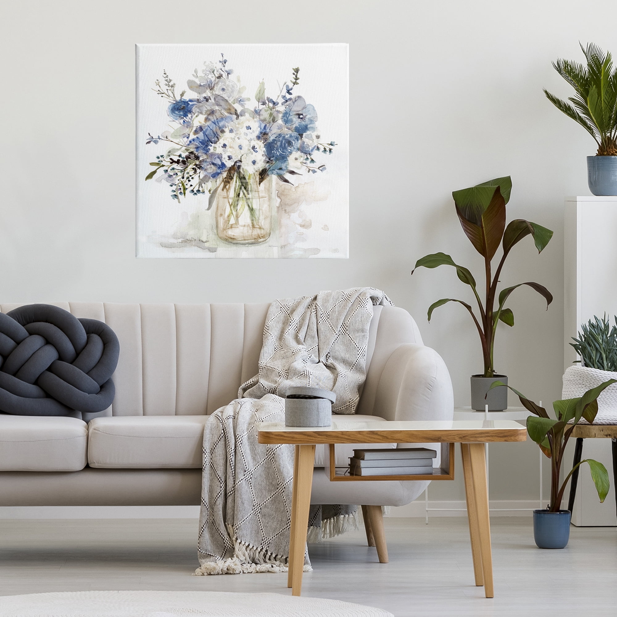 Stupell Industries Blue & White Spring Flowers Canvas Wall Art, design by Carol Robinson