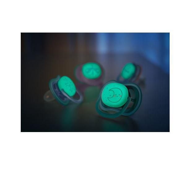 Philips Avent Ultra Air Pacifier 6-18m, sleeping star / sleeping moon, nighttime, 2 pack SCF376/13, Avent Ultra Air Pacifier 6-18m nighttime 2pk