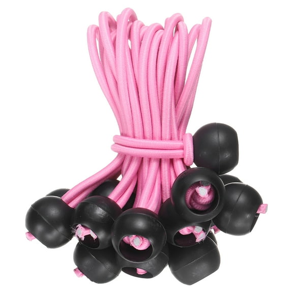 6" Balls Bungee Cords, 30 Pcs Bungee Cords with Balls Elastic Tarp Tie Downs for Tents(Pink/Black)