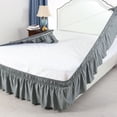thumbnail image 5 of PiccoCasa Polyester Wrap Around Dust Ruffle Bed Skirt 15" Drop for Twin Size Bed, Gray, 5 of 6