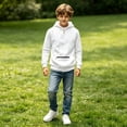 thumbnail image 4 of Boys Half Zip Pullover Hoodie, Kids Hooded Sweatshirt with Zipper Pocket, Warm Long‑Sleeve Casual Outerwear, 4 of 7