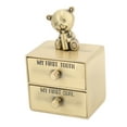 thumbnail image 1 of Tooth Box, Drawer Opening Design Teeth Saver Box Cute Bear-Shape Durable Sturdy With 2 Drawers For Collection For Growth Memorial For Gift For Children Green Patina,Ancient Tin, 1 of 8