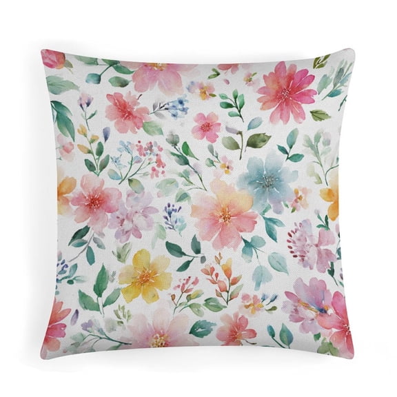 Pillowcases Cute Floral Colorful Farmhouse Pillow Covers Outdoor Throw Pillow Covers Cushion Cases Decorative 16"x16" for Sofa Bed Party Spring Flower Wildflower Outdoor Pillow Cover