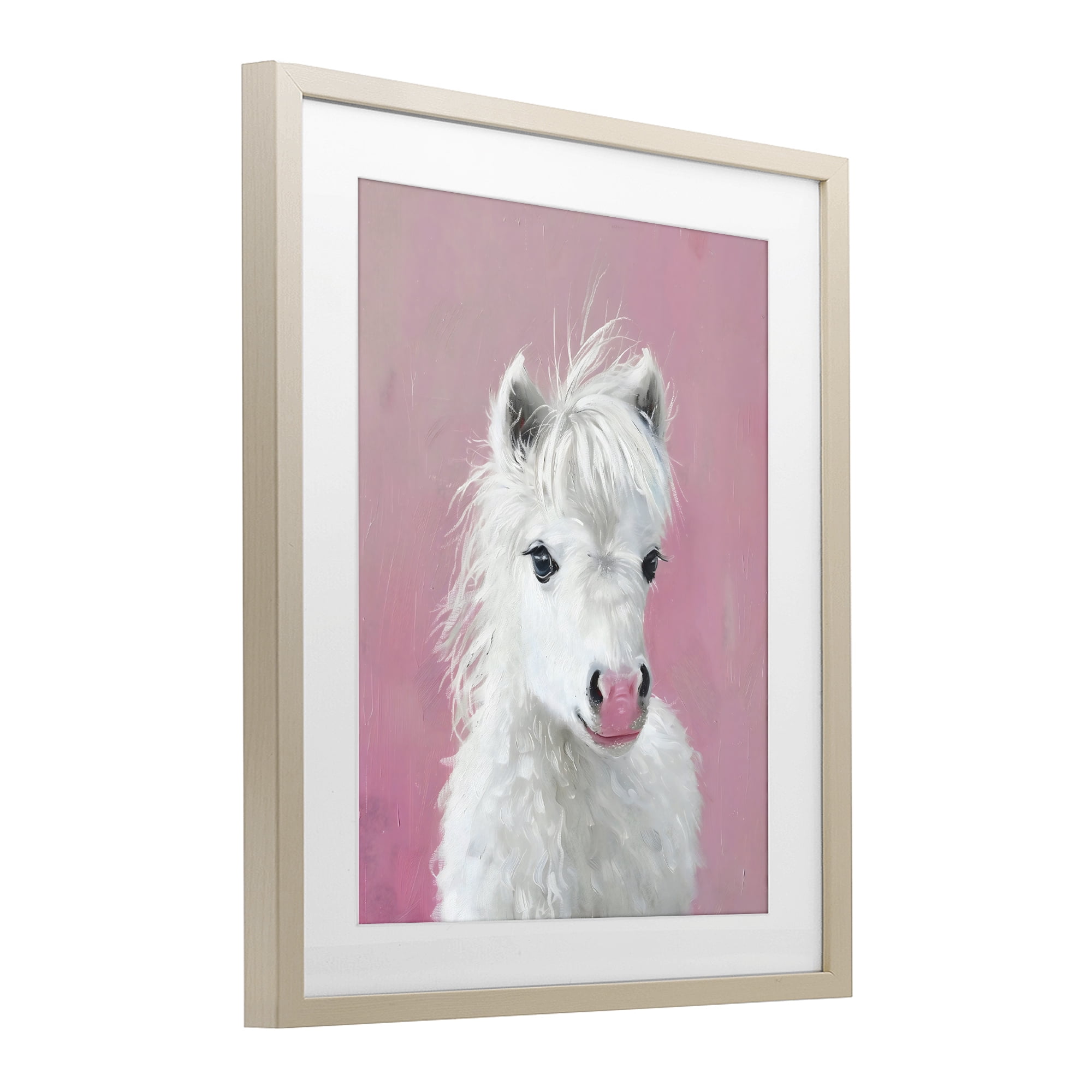 Stupell Industries Gentle White Pony Birch Framed Print Under Glass, design by The Prints Vibe