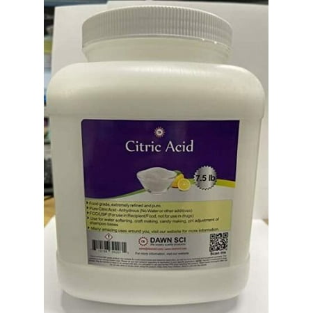 Citric Acid Food Grade FCC/USP Granular Anhydrous NON-GMO 7.5 LB