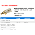 thumbnail image 2 of Water Temperature Sensor - Compatible with 1995 - 2002 Mazda 626 2.0L 4-Cylinder 1996 1997 1998 1999 2000 2001, 2 of 2