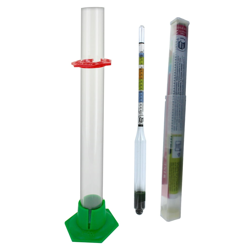 Triple Scale Hydrometer and 13" Glass Hydrometer Test Jar with Stand