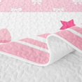 thumbnail image 5 of Manfei Girls Personalized Initial L Twin Quilt Set,Teens Cartoon Ribbon Bow Twin Coverlet Set, 5 of 7