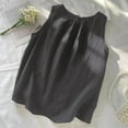 thumbnail image 2 of Cotton Linen Tank Top Womens Summer Vacation Loose Fit Sleeveless Scoop Neck Elegant Blouse for Beach Lounge and Casual Outfits in 2025 Neutral Tones, 2 of 4