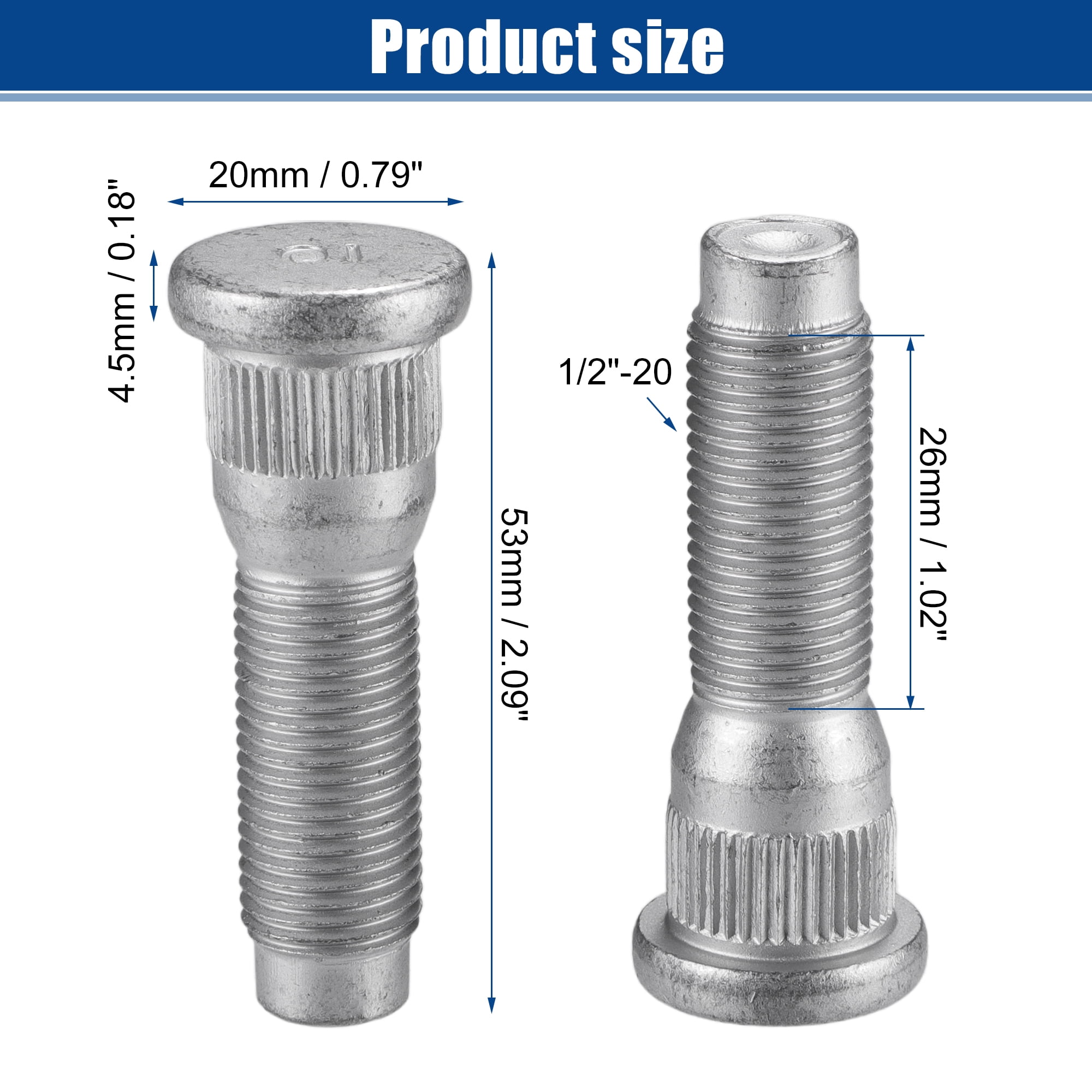 Unique Bargains 1/2"-20 Wheel Lug Stud for Jeep Wrangler 2011-2017 - Pack of 5