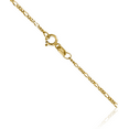 thumbnail image 2 of 10K Solid Yellow Gold 1.25mm Figaro Link Chain Necklace, 2 of 4