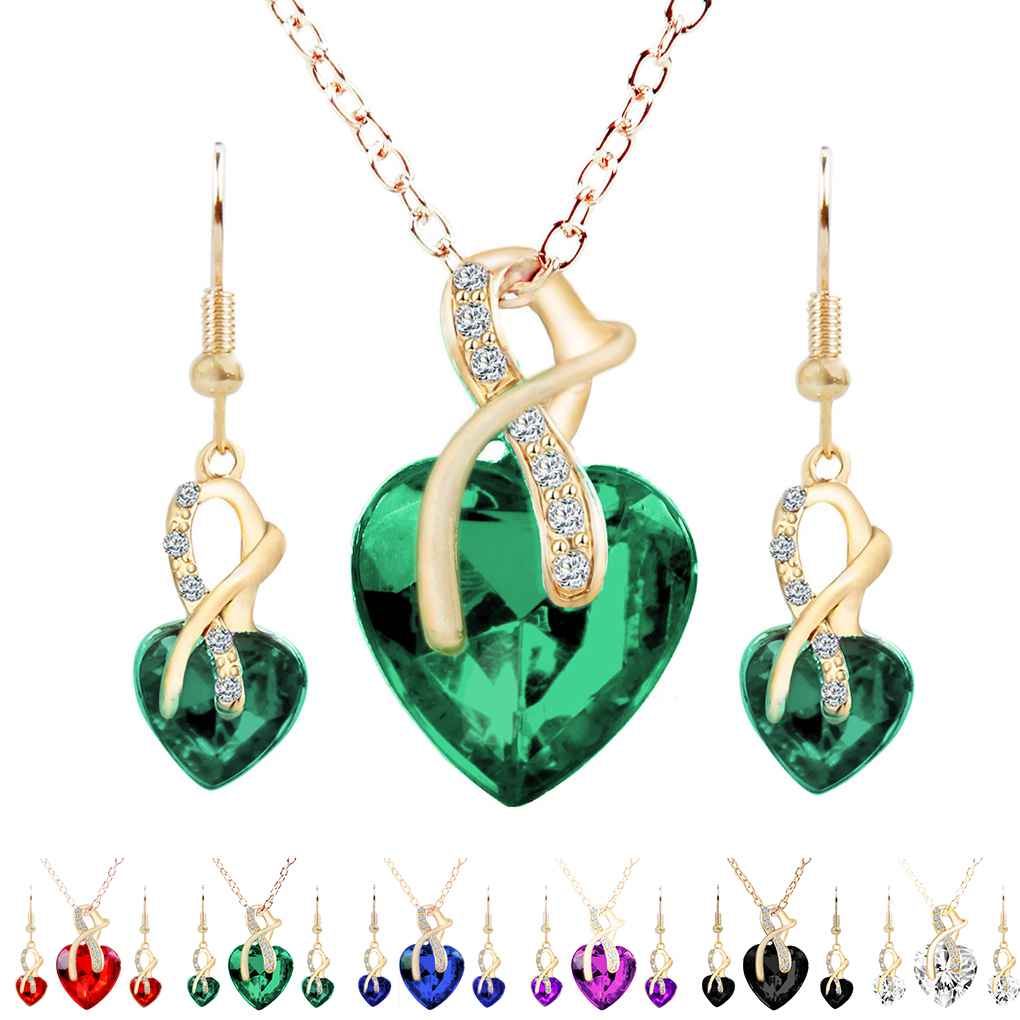Women; Ladies; Heart; Crystal; Jewelry 