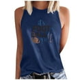 thumbnail image 2 of Womens Fashion Printed Round-Neck Loose Sleeveless T-shirt Pullover Tops, 2 of 4