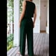 thumbnail image 5 of Conjunto de Dos Piezas para Mujer, 2025, Sin Mangas, con Botones, Informal, con Bolsillo y Pantalones Anchos. Verde L, 5 of 7
