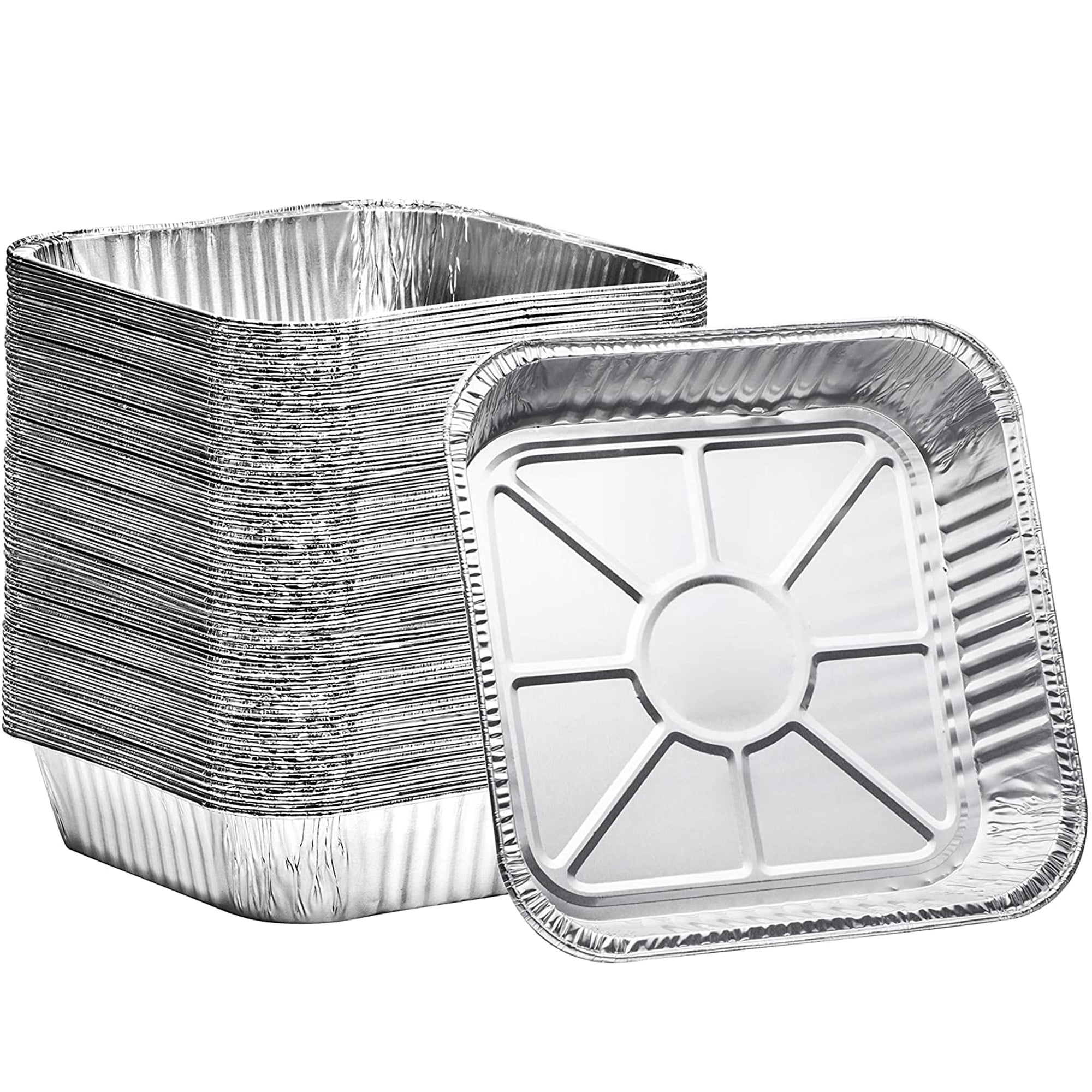 Displastible 8" Square Disposable Aluminum Cake Pans 50 Pack