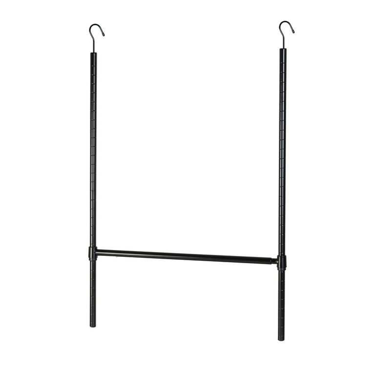 Honey Can Do Steel Adjustable Hanging Closet Rod Black Walmart