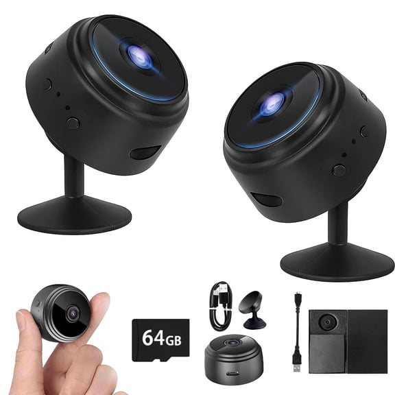 Guardhouse Camera, Guard House Security Camera, 1080p HD Magnetic Mini Wireless WiFi Cameras, with Wide-Angle Lens ＆ Smart Alarm for Home, Door, Garage (2Set)