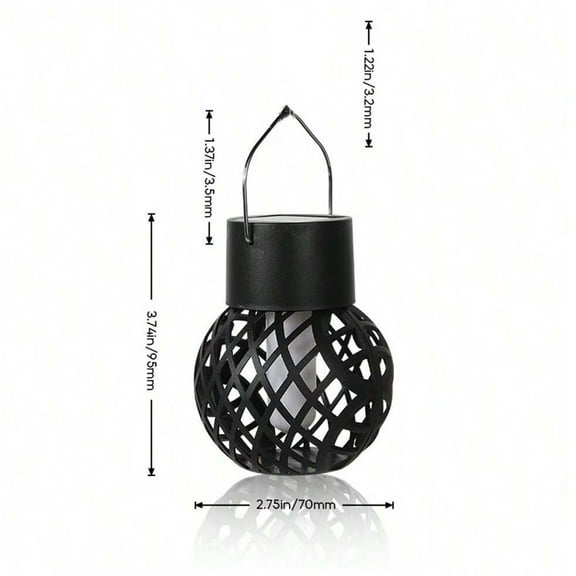 Solar Hanging Lights Flame Effect, 4 Pack Outdoor Solar Lights Waterproof for Garden Patio Decor, Flickaking Led Lantern for Ambiance