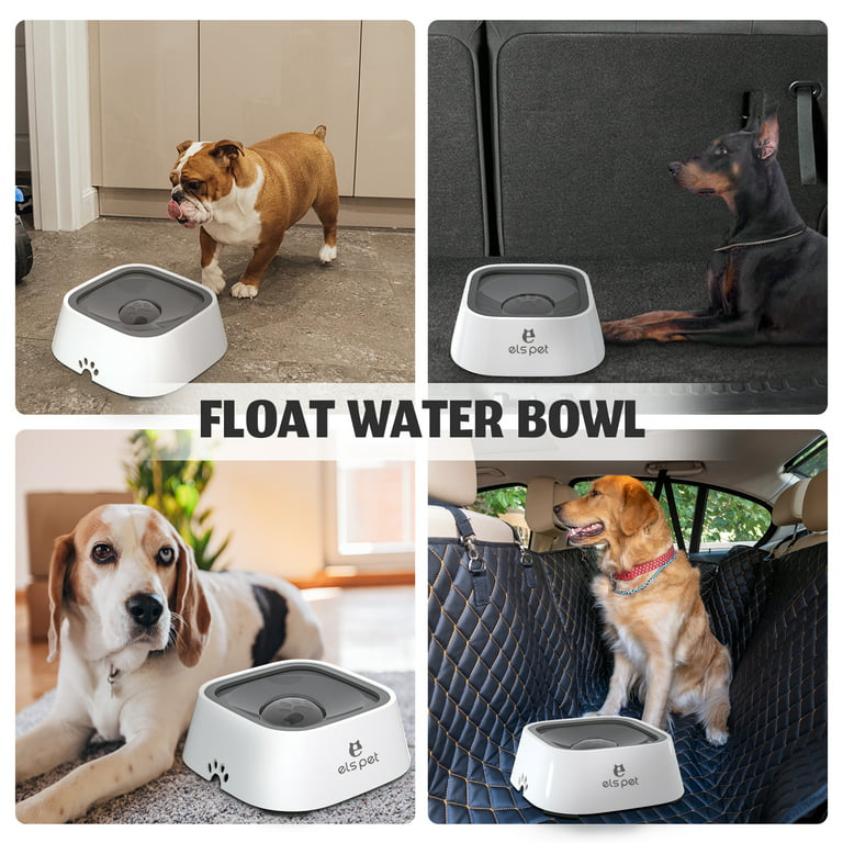 ELS PET Dog Bowl No Spill Pet Water Bowl No Drip Slow Water Feeder Cat Pet  Water Dispenser 35oz/1L Travel