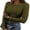 Army Green, variant on Rdhnmea Women Solid Color Ribbed T-Shirts Long Sleeves Slim Fit Casual Tops