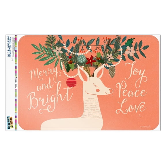 Christmas Deer Merry Bright Joy Peace Love Home Business Office Sign