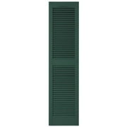 Builders Edge 010140060028 15 x 60 in. Green Vinyl Louvered Shutter Pair
