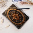 thumbnail image 4 of Spiral Notebook,Double-Wire Spiral College Lined Journal Notebook for Study and Notes,100 Pages,5.71x 8.26 in - Ornate Circular Emblem with Engraved Patterns, 4 of 7