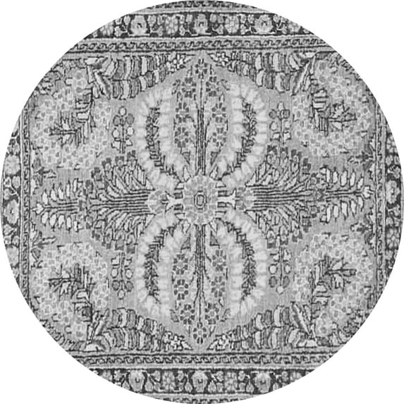 Ahgly Company Machine Washable Indoor Round Persian Gray Traditional Area Rugs, 4' Round