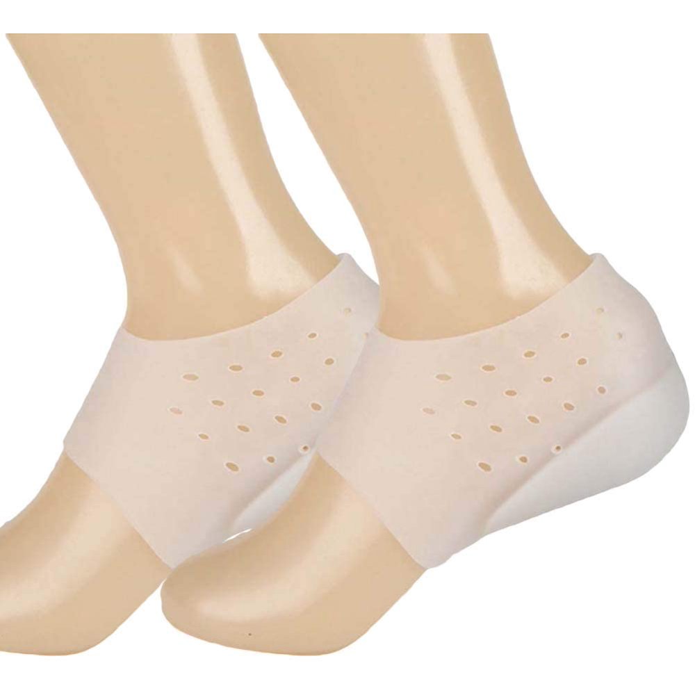 Invisible Height Increase Socks Heel Pads,Elastic Massage Silicone
