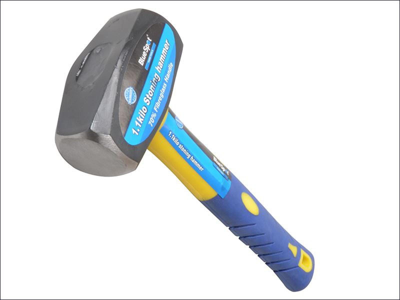 Blue Spot Fibreglass Lump Hammer - 2.5lb (1130g) With Steel Head & Comfort Grip Handle For Demolition & Construction