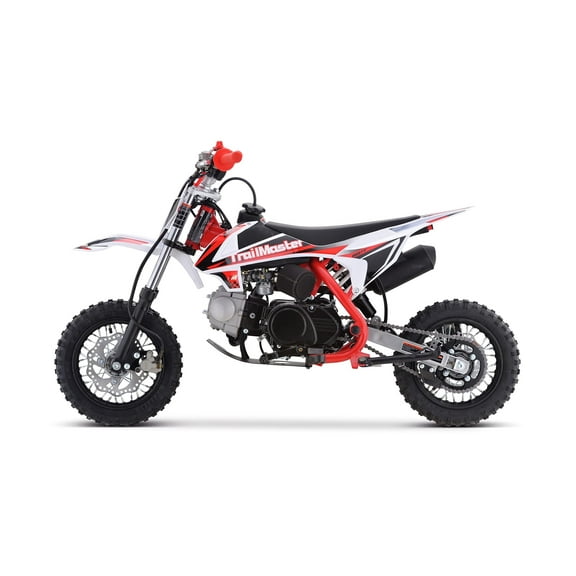 Trailmaster TM10 Kids Dirt Bike 110cc Semi Auto, Semi Automatic 4 Speed, 25 inch seat Height, 10 inch Rims (Red)