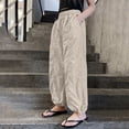 thumbnail image 7 of ATOGUTA Cargo Pants Girls Wide Leg School Uniform Pants Kids Elastic Waist Flowy Summer Beach Lounge Trousers with Pockets Size 5T-15, Khaki, 7 of 7
