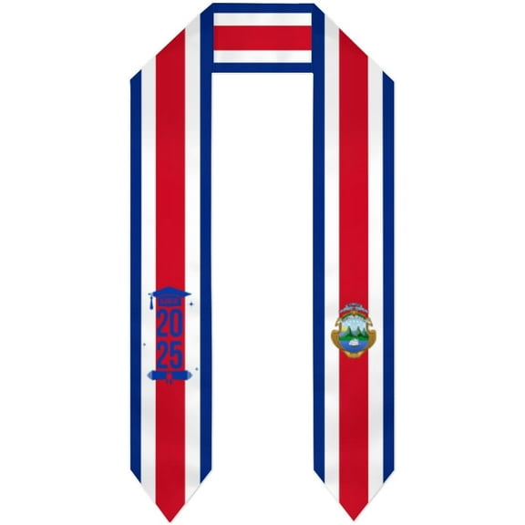 Class of 2025 Costa Rica Flag Graduation Stoles Shawls Sash International Study Graduate Scarves