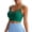 Green, variant on Women'S Hollow Fishnet Patchwork Sports Bra - Adjustable Strap Wireless Padded Athletic Camisole Bras Blue XXL(XXL)