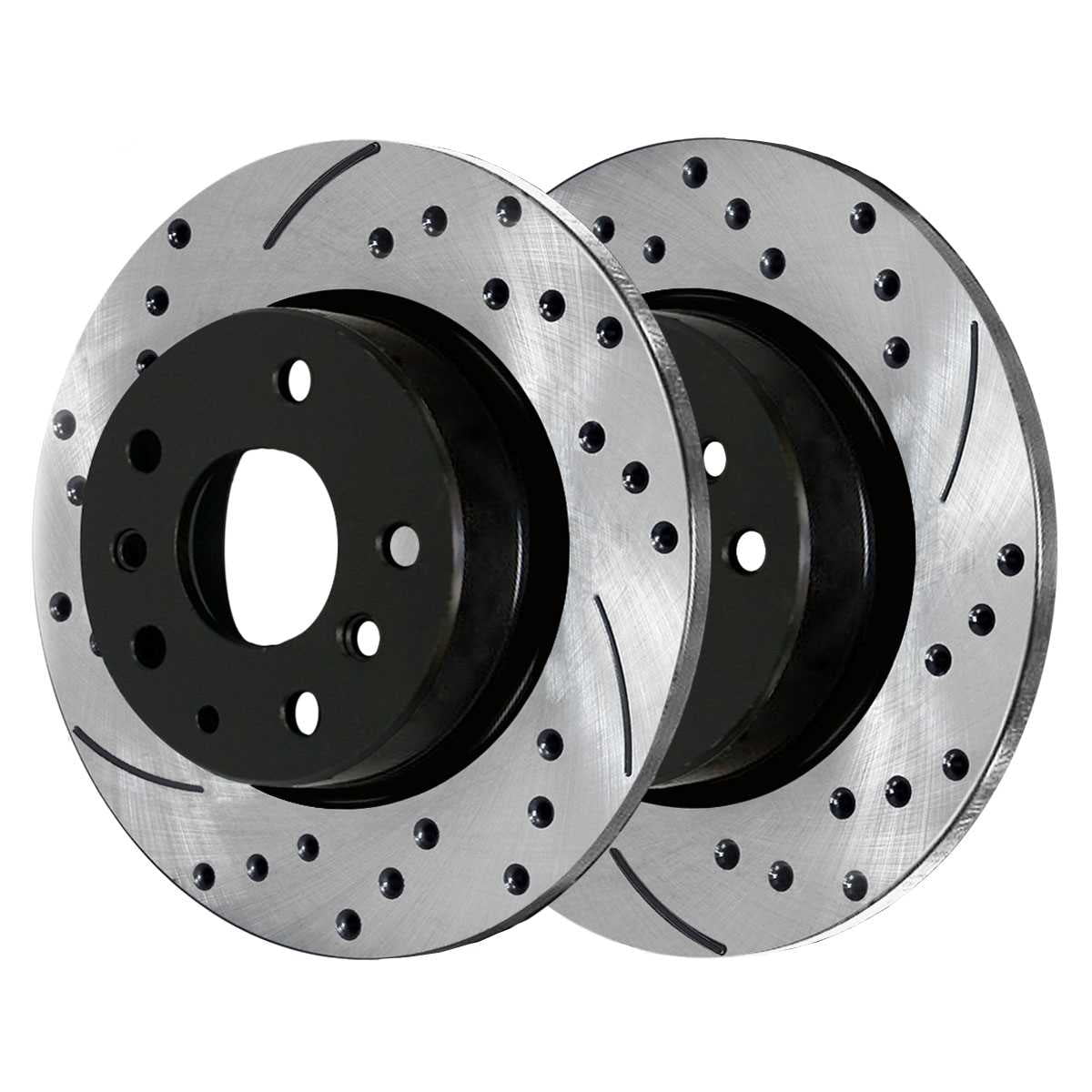 AutoShack Rear Drilled Slotted Brake Rotors Black Pair of 2 Driver and  Passenger Side Replacement for Lincoln MKZ Zephyr Mercury Milan Mazda  Protege