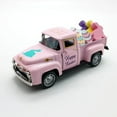 thumbnail image 4 of Easter Truck Decor with Bunny & Colorful Eggs – Pink Metal Vintage Mini Pickup Truck Toy, Happy Easter Themed Decor for Home, Shelf, Table & Spring Holiday Displays, 4 of 11
