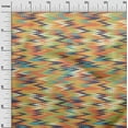 thumbnail image 2 of oneOone Cotton Poplin Dark Peach Orange Fabric Chevron Ikat Sewing Material Print Fabric By The Yard 56 Inch Wide, 2 of 4