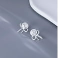 thumbnail image 4 of Solid 925 Sterling Silver Bow Clip On Earrings Ribbon for Women Bowknot Cuff Earrings Non Pierced Wrap Earrings, 4 of 11