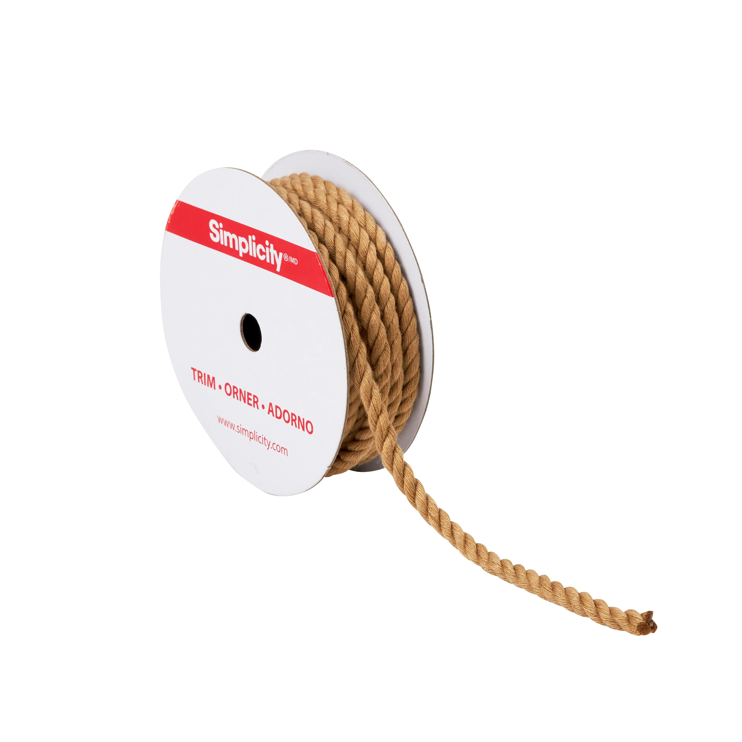 Simplicity Trim, Tan 1/4 inch X 3 Yards, 3 Ply Twisted Cord