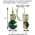 thumbnail image 3 of Swarovski Lever back Earrings 12mm Rivoli Emerald and 8mm Golden Shadow Nickel Free, 3 of 4