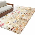thumbnail image 6 of Colorful Wildflower Area Rug 4x6 Washable Rug Non Slip Botanical Vintage Floral Country Retro Large Area Rug Indoor Floor Carpet for Entryway Bedroom Kitchen Living Room Office Dining Room Nursery, 6 of 8